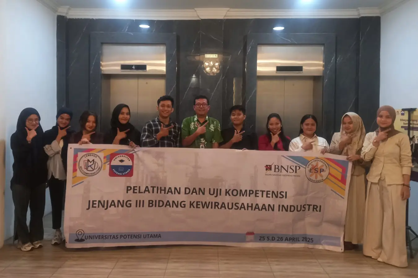Pelaksanaan Uji Kompetensi Dengan Skema  Jenjang III Bidang Kewirausahaa Industri Yang Dilaksanakan Pada 26 April 2025 Di Universitas Potensi Utama
