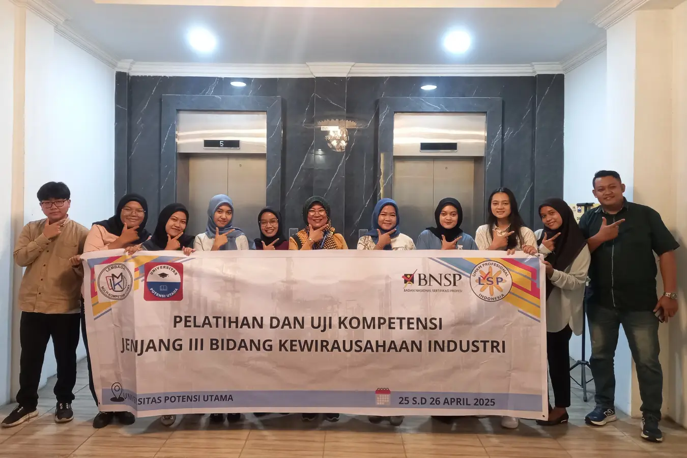 Pelaksanaan Uji Kompetensi Dengan Skema  Jenjang III Bidang Kewirausahaa Industri Yang Dilaksanakan Pada 26 April 2025 Di Universitas Potensi Utama