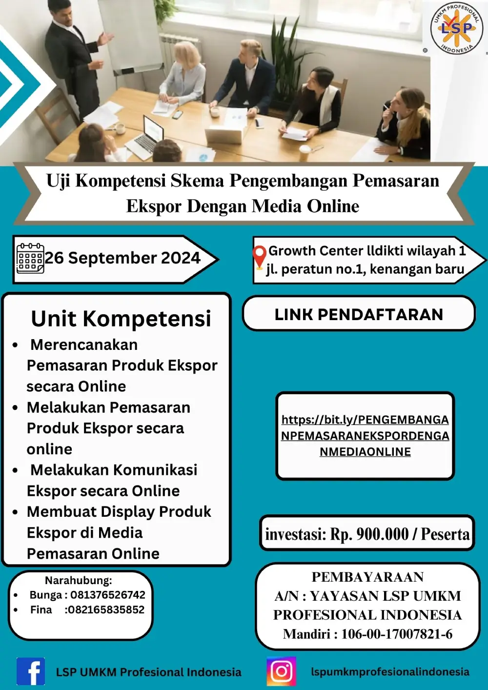 Uji Kompetensi Skema Pengembangan Pemasaran Ekspor Dengan Media Online 26 September 2024