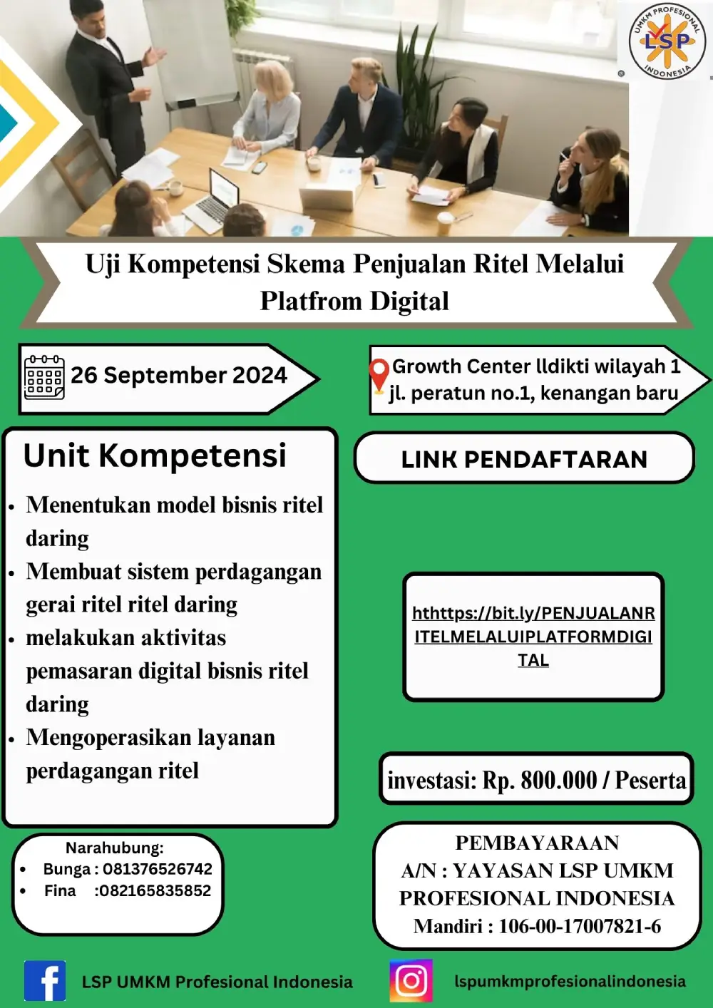 Uji Kompetensi Skema Penjualan Ritel Melalui Platform Digital 26 September 2024